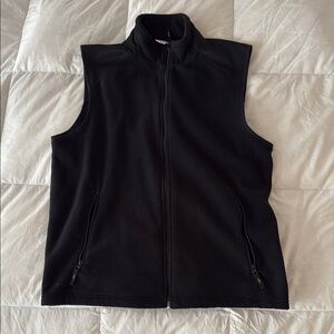 Old Navy Black Sleeveless Vest with Stand-Up Collar